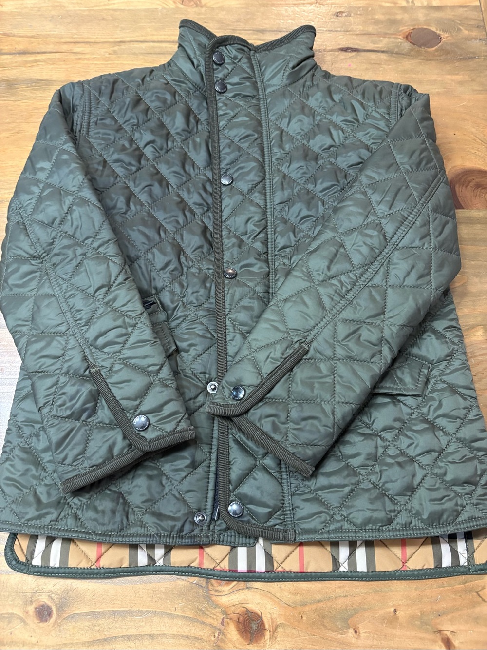 Burberry Children Quilted Jacket Olive Green Size 6Y (120cm)